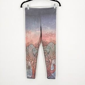 Evolution and Creation Artistic Gray and Pink Leggings